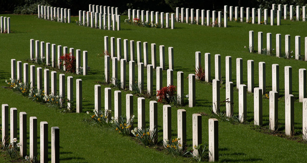 Rows of headstones at Brookwood Military Ceremony