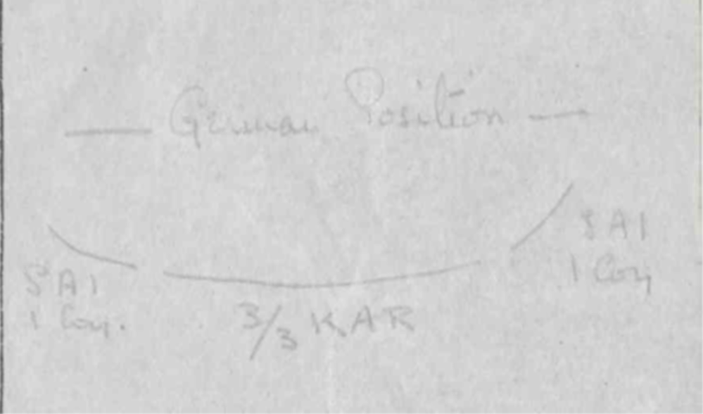 Sketch showing the advance of No. 3 Column at the Battle of Narungombe