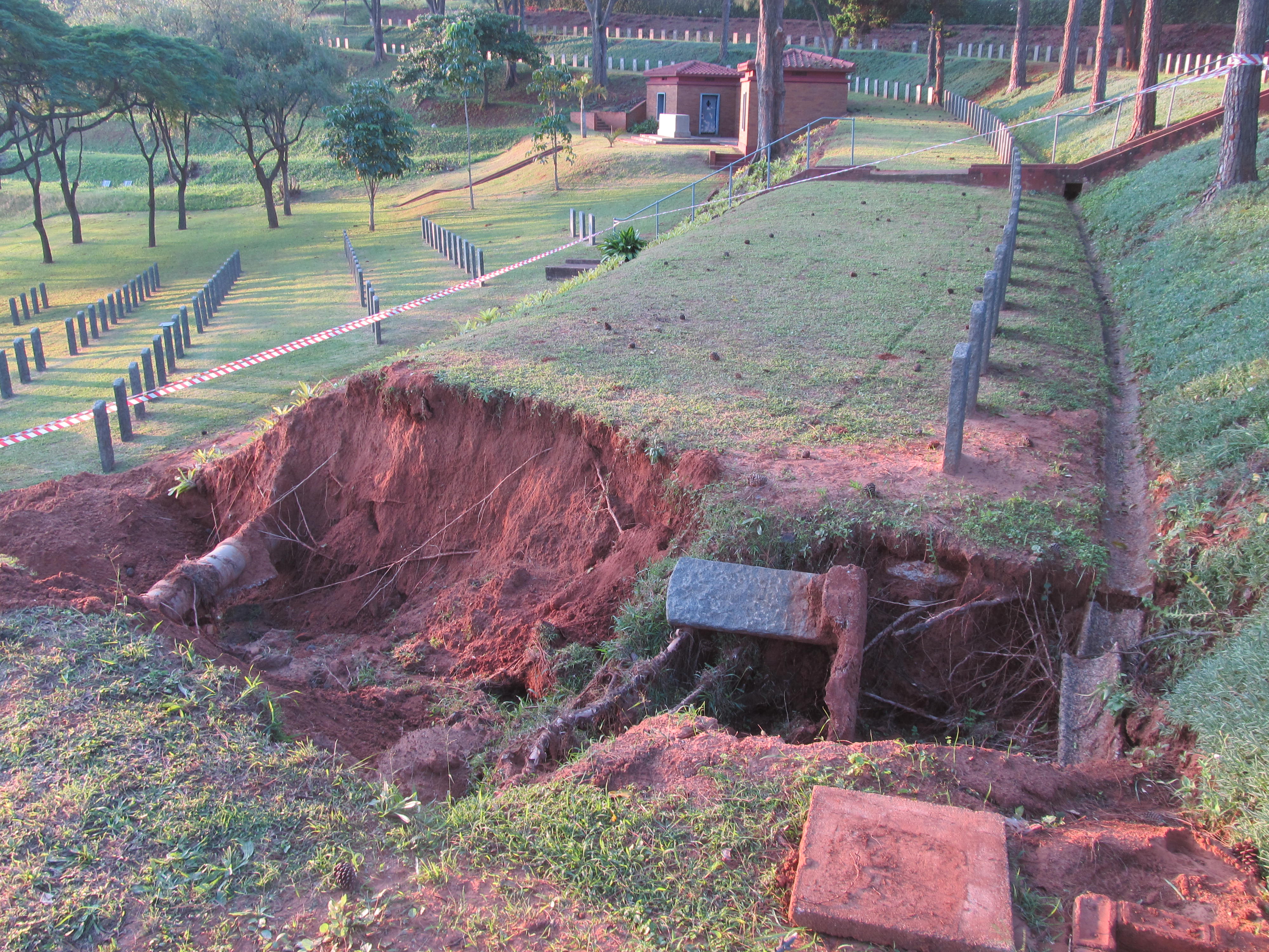 Repairs needed after cemetery landslide – Our work continues