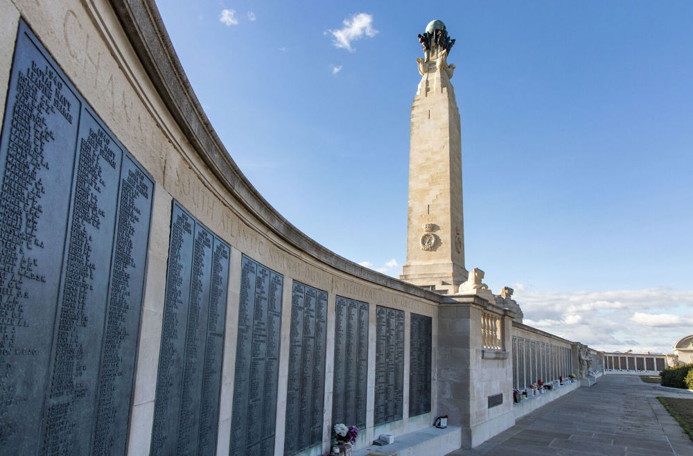 Shot of the name panels at Portsmoouth Naval Memorial
