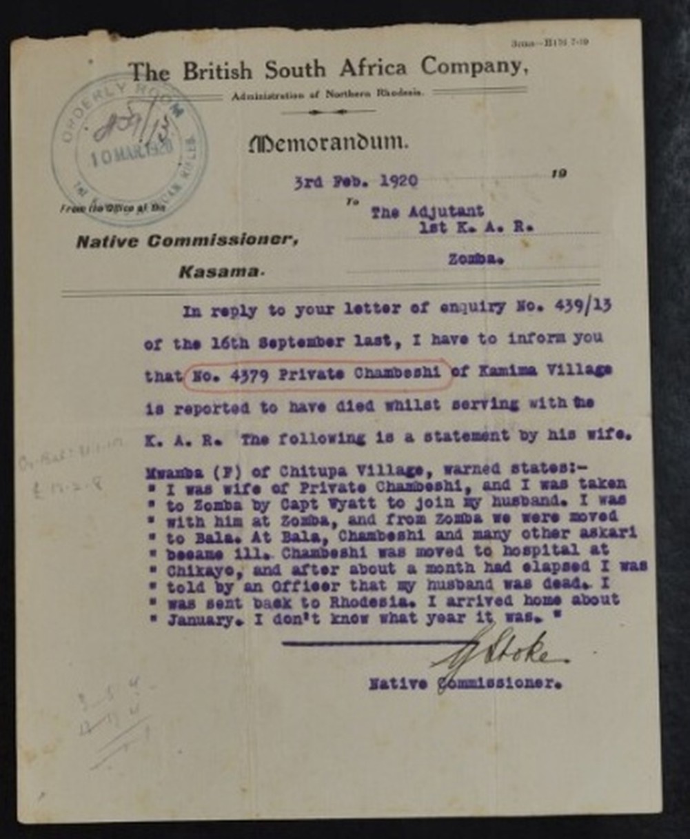 British South Africa Companu Memorandum