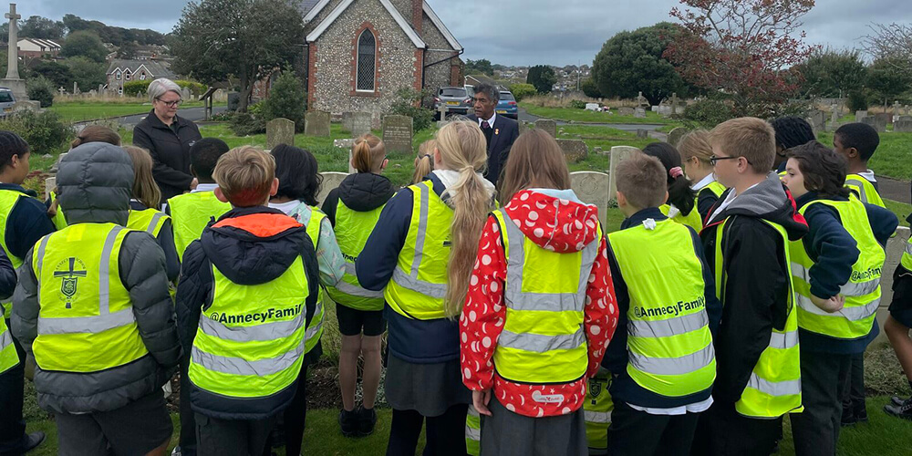 School visit to a cemetery