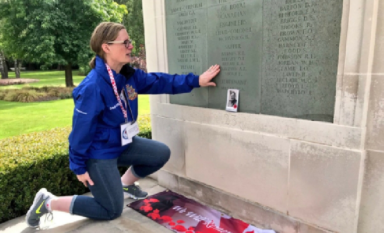 Granddaughter of Dieppe Raid casualty visits memorial he is commemorated on for the first time