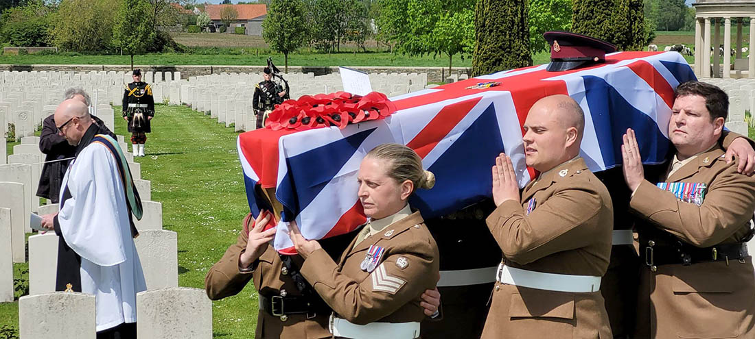 World War One stretcher bearer buried in Belgium