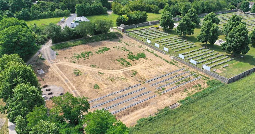 Arial view of Loos British Cemetery