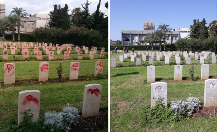 Vandalism repair completed at Haifa War Cemetery