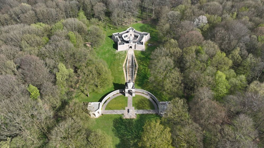 Aerieal view of the South African (Delville Wood) Memorial
