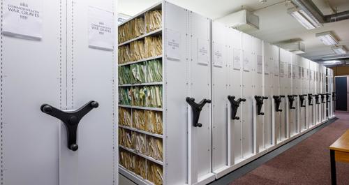 Shelves in CWGC's Archive