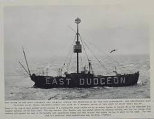 A newspaper cutting of East Dudgeon Light Vessel