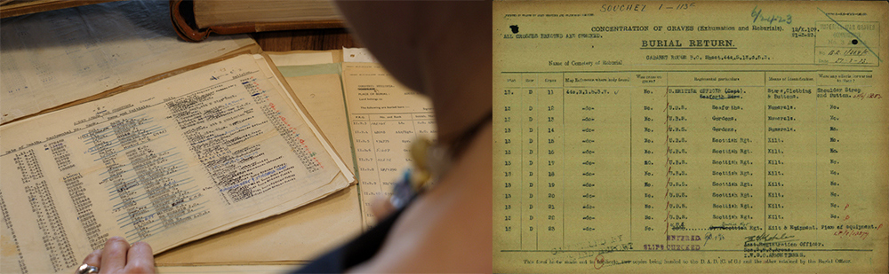 Examples of paper CWGC records