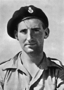 Captain Keith Douglas in British tankers beret circa 1944.