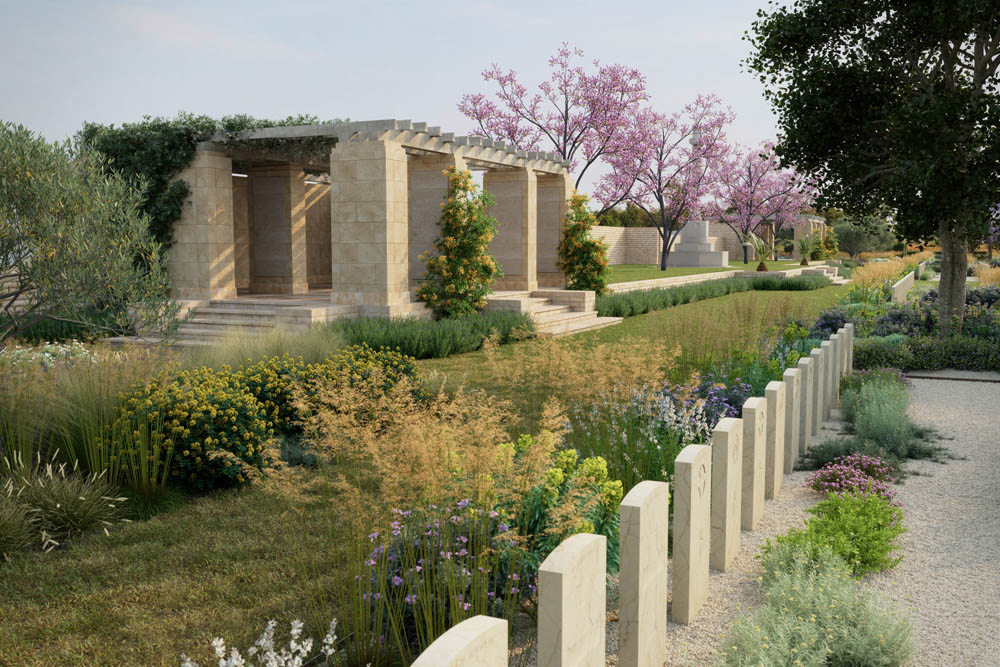 Medjez-El-Bab War Cemetery shelter CGI render