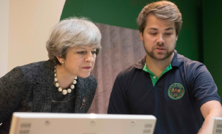 Prime Minister Theresa May visits new CWGC information centre