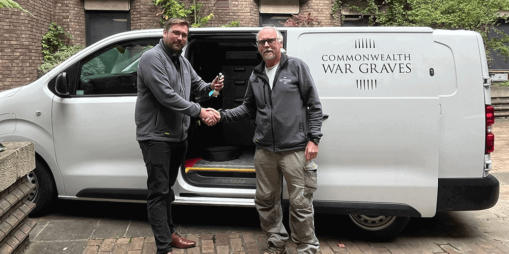 Handing over the keys to our new electric van